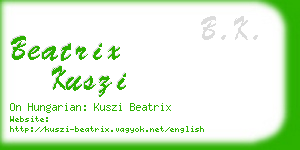 beatrix kuszi business card